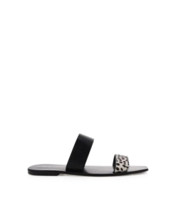 Tate - White Cheetah Pony-Black By Billini Shoes