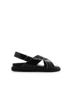 Zena - Black Crinkle Patent By Billini Shoes