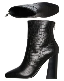 Womens Celeste Boot Black Croc