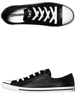 Chuck Taylor Womens All Star Dainty Leather Shoe Black