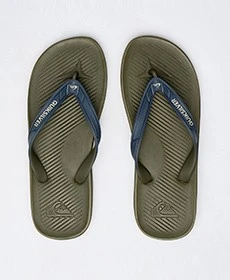 Haleiwa II Thongs In "Blue/Black/Blue""Grey/Green/Grey""Black/Grey/Black" By Quiksilver