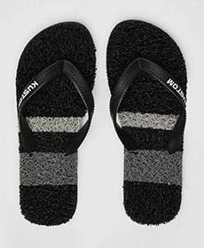 Noodle Surf Stripe Thongs In "Black" By Kustom