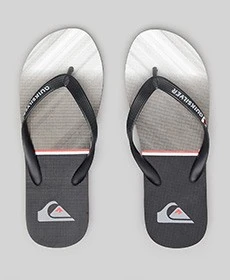 Molokai Everyday Division Thongs In "Black/Grey/Black" By Quiksilver