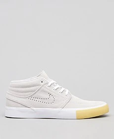 SB Zoom Janoski Mid Shoes In "White/White-Vast Grey-Gum" By Nike