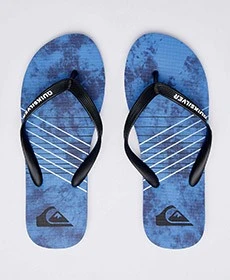 Molokai Shibori Thongs In "Black/Blue/Blue" By Quiksilver
