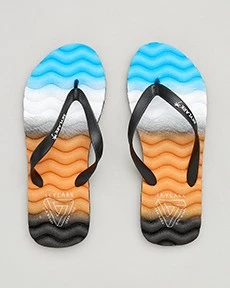 Highland Thongs In "Black/Orange/Blue" By Skylark