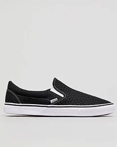 Weavel Slip-On Shoes In "Black/White Stitch" By Jacks