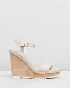 Adele Wedge Sandals Bone Leather By Jo Mercer