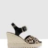 Alexandra Espadrille Wedges Leopardo/negro By Sempre Di -Vionic AU Shop ic alexandra espadrille wedges 960093
