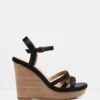 Allegra Wedge Sandals Black Leather By Jo Mercer -Vionic AU Shop ic allegra wedge sandals 712706