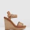 Allude High Wedge Sandals Tan Leather By Jo Mercer -Vionic AU Shop ic allude high wedge sandals 949809