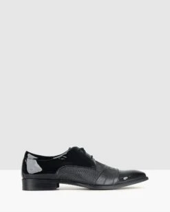 Alpha Leather Dress Shoes Black By Zu
