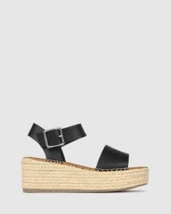 Bali Rope Flatform Sandals Black By Betts