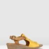 Bestie Ruched Leather Sandals Yellow/Tan By Airflex -Vionic AU Shop ic bestie ruched leather sandals 955481