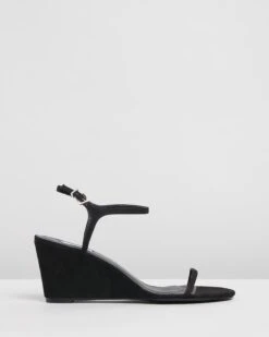 Bianca Wedges Black Microsuede By Dazie