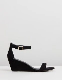 Blare Wedges Black Microsuede By Spurr