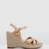 Bleeker Espadrille Wedges Natural Leather By Jo Mercer