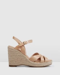 Bleeker Espadrille Wedges Natural Leather By Jo Mercer