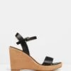 Bora Wedge Sandals Black Leather By Jo Mercer -Vionic AU Shop ic bora wedge sandals 738794