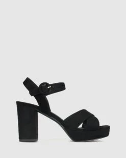 Bronte Platform Sandals Black Micro By Betts