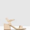 Camilla Block Heel Sandals Nude By Betts