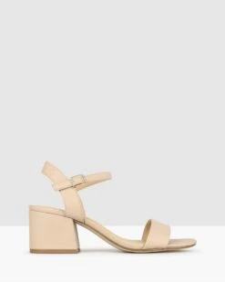 Camilla Block Heel Sandals Nude By Betts