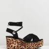 Chica Flatform Wedges Black & Leopard By Dazie -Vionic AU Shop ic chica flatform wedges 832637