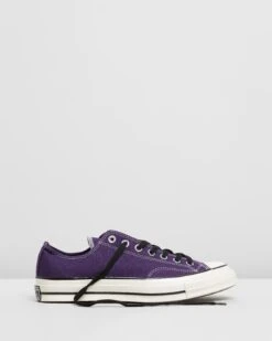 Chuck 70 Organic Canvas Sneakers - Unisex Grand Purple, Black & Egret By Converse