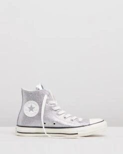 Chuck Taylor All Star Glitter Hi - Women's Silver Glitter By Converse