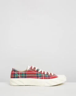 Coated Canvas Sneakers Red Check Cotton By Age