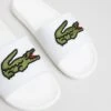 Croco Slides - Men's White & Green By Lacoste