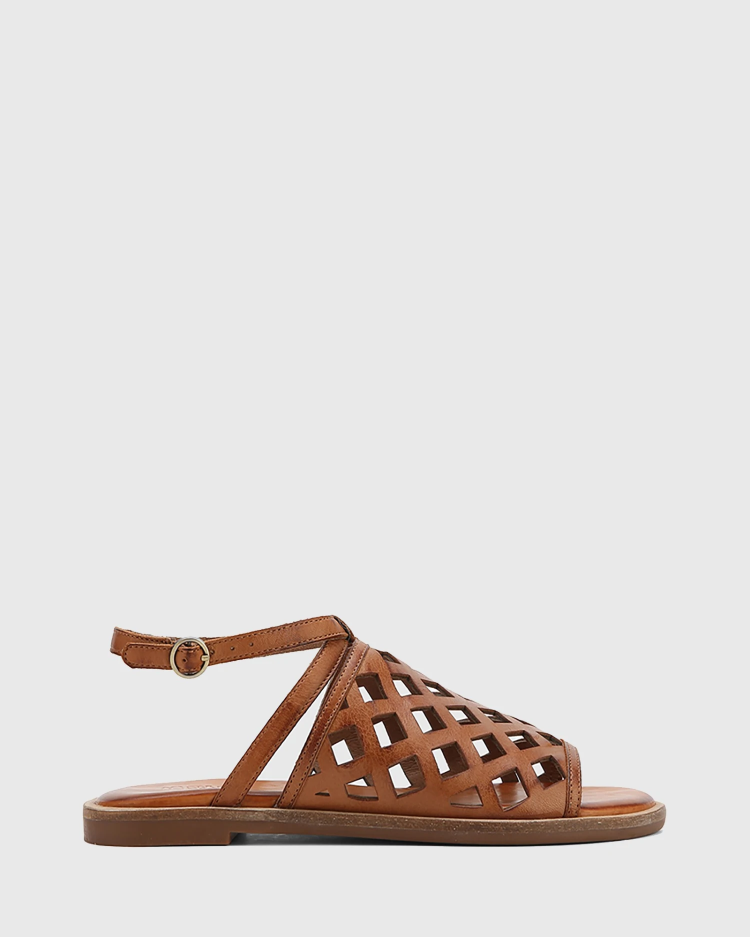 Cross Leather Laser Cut Ankle Strap Sandals Tan By Wittner 3 Cross Leather Laser Cut Ankle Strap Sandals Tan By Wittner