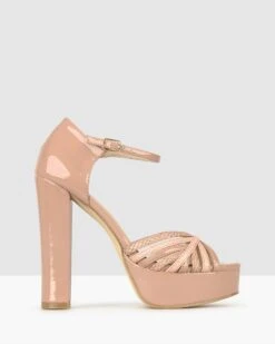 Daphnee Platform Block Heel Sandals Blush By Betts