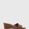 Delaney Leather Wedge Heel Slides Brown By Wittner -Vionic AU Shop ic delaney leather wedge heel slides 1023497