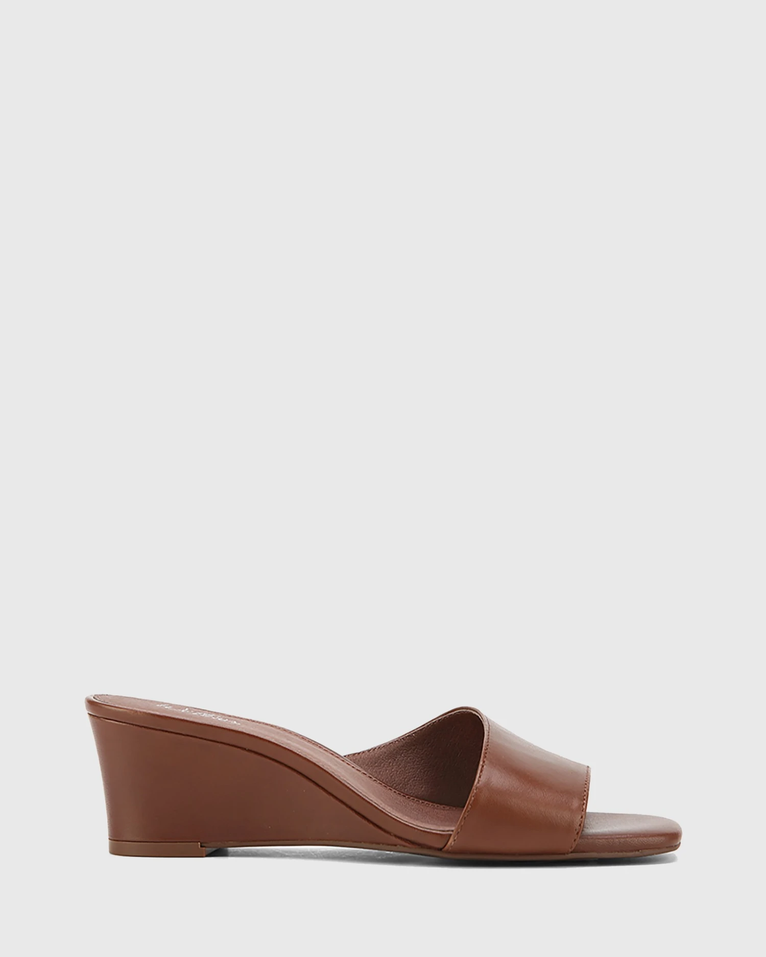 Delaney Leather Wedge Heel Slides Brown By Wittner 3 Delaney Leather Wedge Heel Slides Brown By Wittner