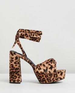Devon Platform Heels Leopard Microsuede By Dazie