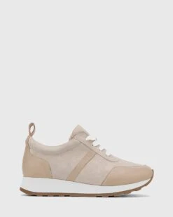 Edun Suede Leather Lace Up Sneakers Bone By Wittner