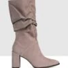Firmina Mid Calf Boots Grey By Sempre Di