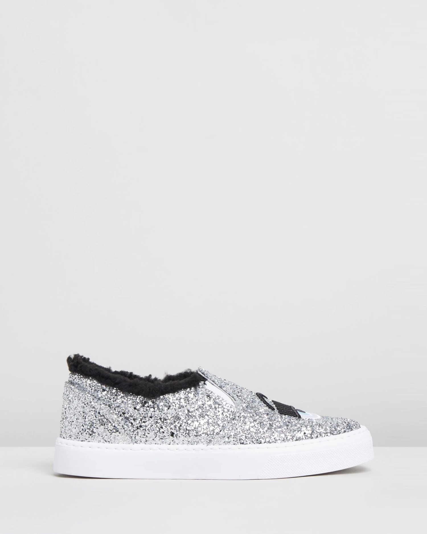 Flirting Slip-On Sneakers Silver Glitter By Chiara Ferragni 3 Flirting Slip-On Sneakers Silver Glitter By Chiara Ferragni