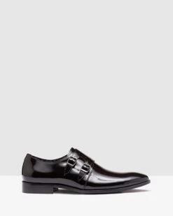 Fredricho Hs Leather Monk Shoe Black By Oxford