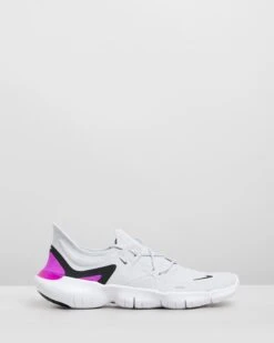 Free Run 5.0 - Men's Pure Platinum, Black & Hyper Violet By Nike