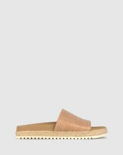 Gabrielle Flatform Slides Nude Croc By Betts
