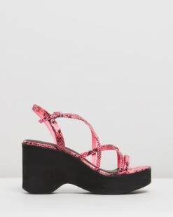 Gigi Hot Pink Snake By Roc Boots Australia