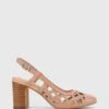 Gildan Leather Laser Cut Sling Back Pumps Pink By Wittner -Vionic AU Shop ic gildan leather laser cut sling back pumps 979842