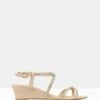 Heart Bling Strap Low Wedges Nude By Betts