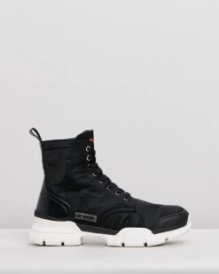 High-Top Lace-Up Sneakers Black By Love Moschino