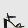 Hopeful Bling Strap Block Heels Black By Betts