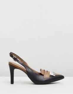 Josie Slingback Pumps Black & Camel By Vizzano