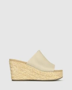 Kaz Platform Wedge Sandals Latte By Betts