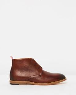 Kenny Leather Lace Up Boots Brown By Double Oak Mills